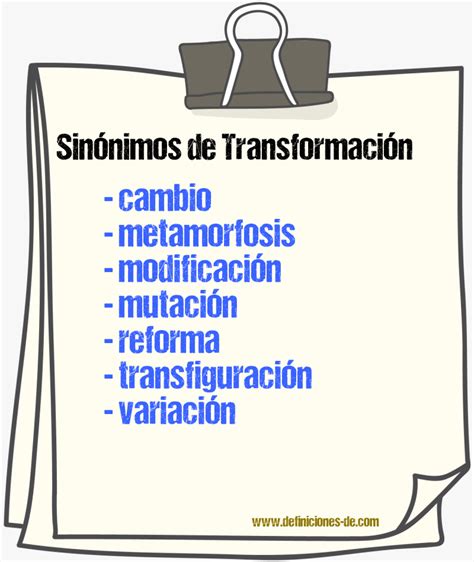 sinonimo de transformar|transformacion definicion.